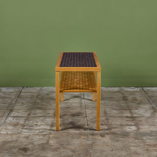 Gordon and Jane Martz Two Tier Console Table with Square Mosaic Tiles