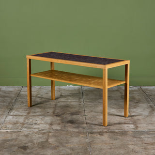 Gordon and Jane Martz Two Tier Console Table with Square Mosaic Tiles