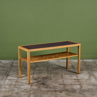 Gordon and Jane Martz Two Tier Console Table with Square Mosaic Tiles