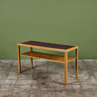 Gordon and Jane Martz Two Tier Console Table with Square Mosaic Tiles