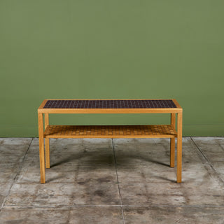 Gordon and Jane Martz Two Tier Console Table with Square Mosaic Tiles