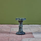 Green Marble Pedestal Side Table
