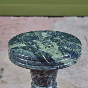 Green Marble Pedestal Side Table