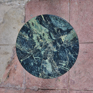 Green Marble Pedestal Side Table