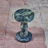 Green Marble Pedestal Side Table