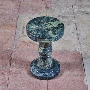 Green Marble Pedestal Side Table