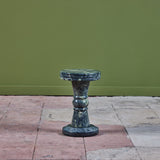 Green Marble Pedestal Side Table