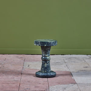 Green Marble Pedestal Side Table