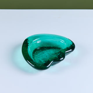 Blenko Emerald Green Glass "Amoeba" Freeform Dish by Winslow Anderson
