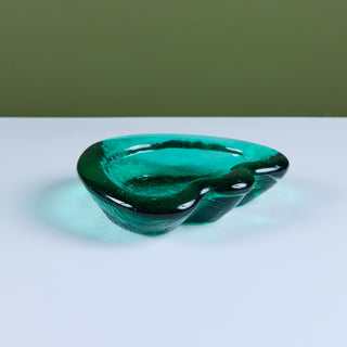 Blenko Emerald Green Glass "Amoeba" Freeform Dish by Winslow Anderson