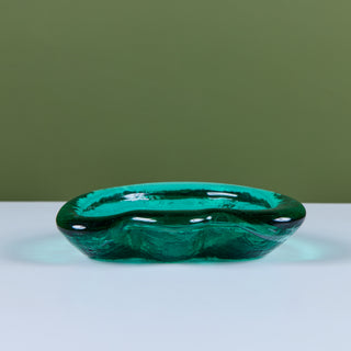 Blenko Emerald Green Glass "Amoeba" Freeform Dish by Winslow Anderson