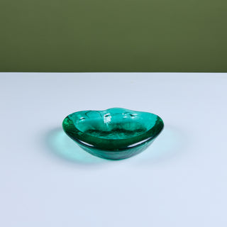Blenko Emerald Green Glass "Amoeba" Freeform Dish by Winslow Anderson