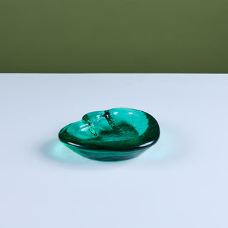 Blenko Emerald Green Glass "Amoeba" Freeform Dish by Winslow Anderson