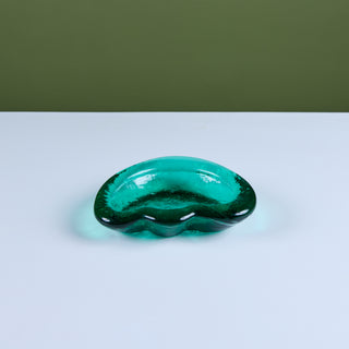 Blenko Emerald Green Glass "Amoeba" Freeform Dish by Winslow Anderson