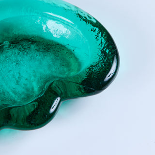 Blenko Emerald Green Glass "Amoeba" Freeform Dish by Winslow Anderson