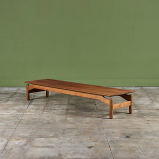 Greta Magnusson-Grossman Walnut Coffee Table/Bench for Glenn of California