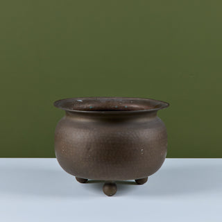 Large Hammered Brass Spittoon