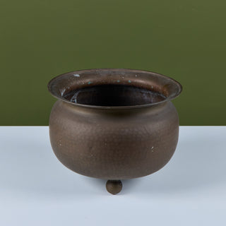 Large Hammered Brass Spittoon