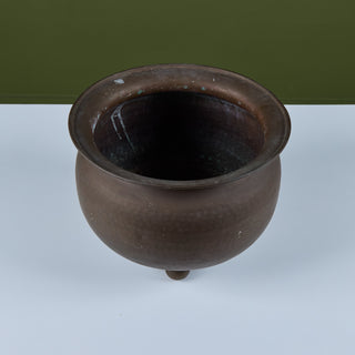 Large Hammered Brass Spittoon