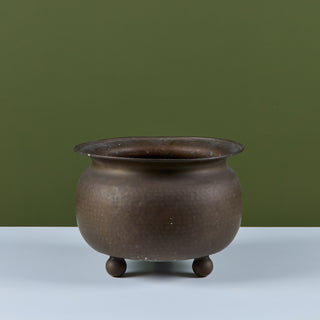 Large Hammered Brass Spittoon