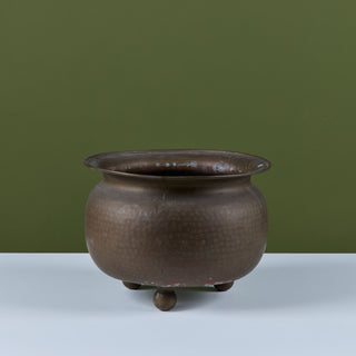 Large Hammered Brass Spittoon