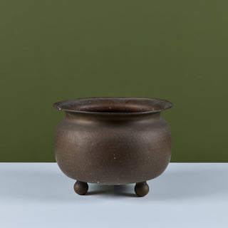 Large Hammered Brass Spittoon