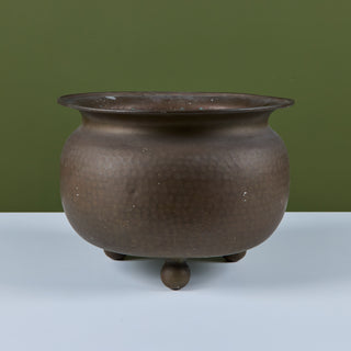 Large Hammered Brass Spittoon