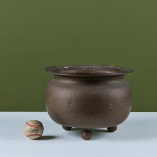 Large Hammered Brass Spittoon