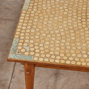 Hand Laid Mosaic Tile Coffee Table in the Style of Tue Poulsen