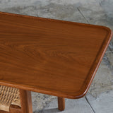 Hans Wegner AT-10 Coffee Table with Cane Shelf for Andreas Tuck