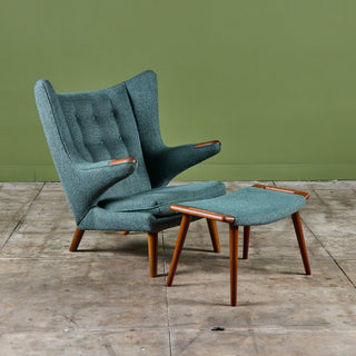 Hans Wegner "Papa Bear" Lounge Chair and Ottoman by AP Stolen