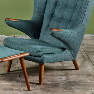 Hans Wegner "Papa Bear" Lounge Chair and Ottoman by AP Stolen