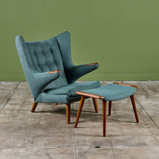 Hans Wegner "Papa Bear" Lounge Chair and Ottoman by AP Stolen