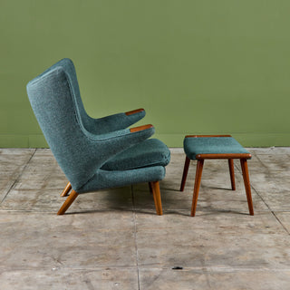 Hans Wegner "Papa Bear" Lounge Chair and Ottoman by AP Stolen