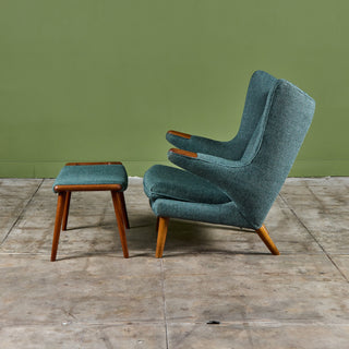 Hans Wegner "Papa Bear" Lounge Chair and Ottoman by AP Stolen