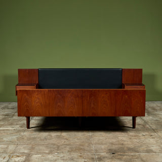 Hans Wegner Bed Frame with Attached Nightstands for Getama