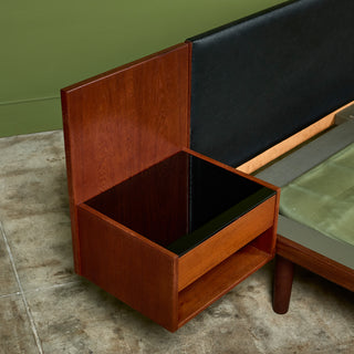 Hans Wegner Bed Frame with Attached Nightstands for Getama