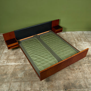 Hans Wegner Bed Frame with Attached Nightstands for Getama
