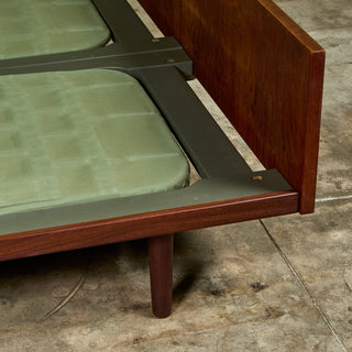 Hans Wegner Bed Frame with Attached Nightstands for Getama