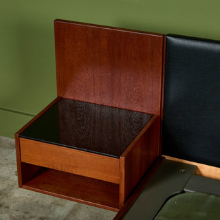 Hans Wegner Bed Frame with Attached Nightstands for Getama