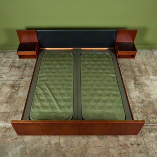 Hans Wegner Bed Frame with Attached Nightstands for Getama