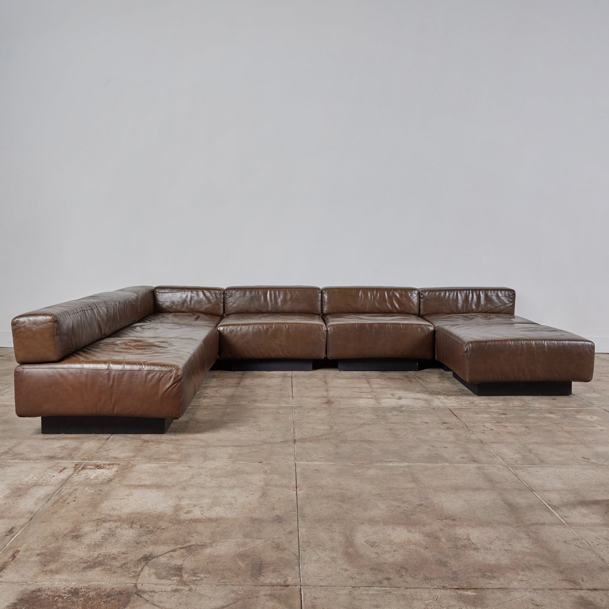Harvey Probber "Cubo" Sectional Leather Sofa