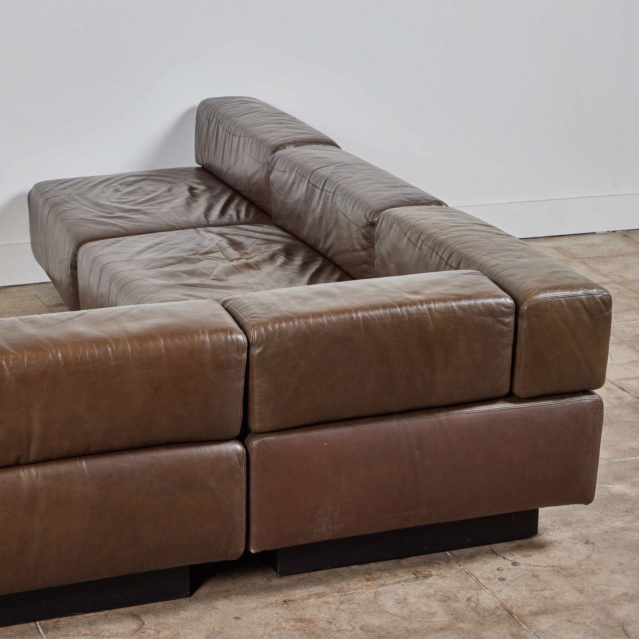 Harvey Probber "Cubo" Sectional Leather Sofa