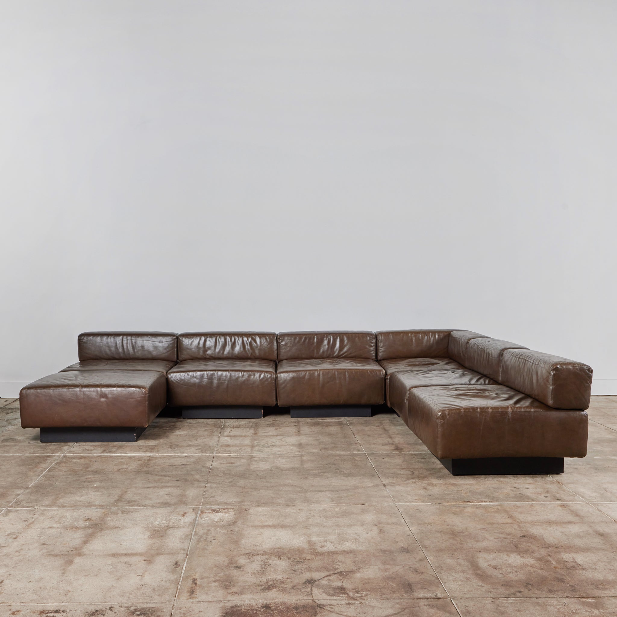 Harvey Probber "Cubo" Sectional Leather Sofa