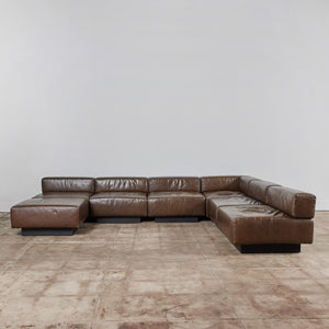 Harvey Probber "Cubo" Sectional Leather Sofa