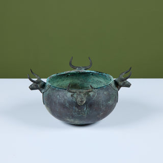Cast Bronze Bull Bowl