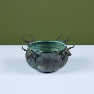 Cast Bronze Bull Bowl
