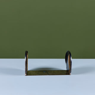 Brutalist Bronze Bookends by Yehiel Hadany