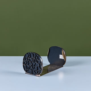 Brutalist Bronze Bookends by Yehiel Hadany