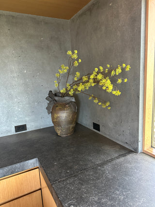 Large Brutalist Japanese Ceramic Vase by Takao Tomono